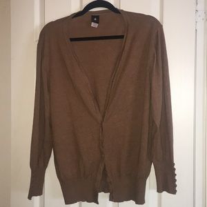 Brown 3X lightweight button down cardigan